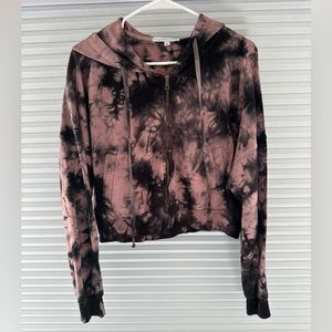 Young, Fabulous, & Broke Pink and Black Cropped Hoodie Women’s Size Medium